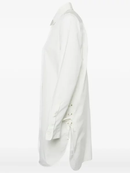Rochie tip cămașă Max Mara din dantelă alb