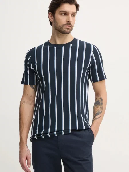 Тениска Lindbergh с десен тъмносиньо