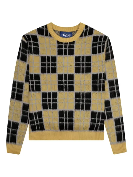 Pulover Awake Ny în carouri de mohair galben