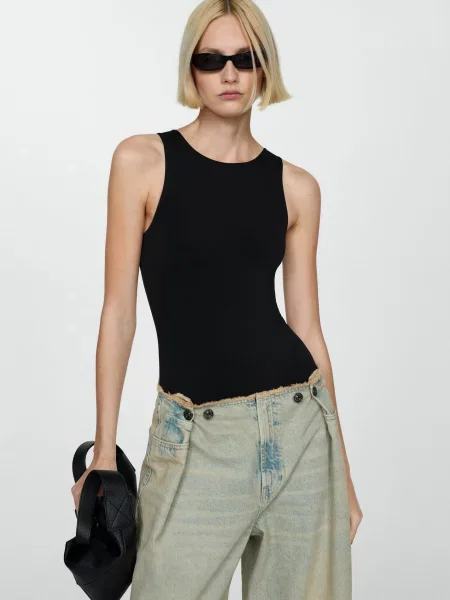 MANGO Боді чорний