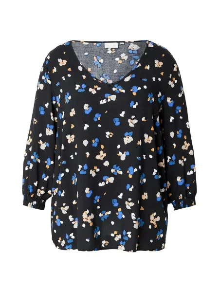 ONLY Carmakoma Bluză CARPETREA azur / galben muștar / negru alb