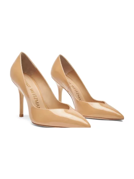 Czółenka Stuart Weitzman skórzana beżowa