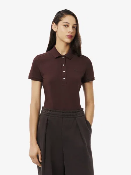 Поло Lacoste бордовое