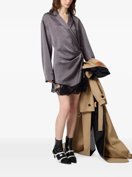 Rochie mini Msgm din dantelă plic gri