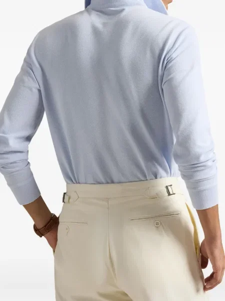 Плисирана шапка с козирки Polo Ralph Lauren на райета кепър синьо