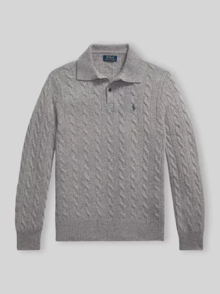 Sweter o kroju regular fit z mieszanki wełny i kaszmiru Polo Ralph Lauren szary