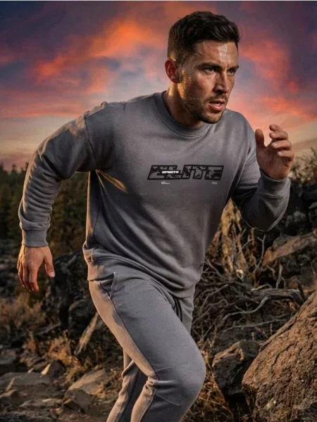 Sinsay Bluza crewneck z napisem szary