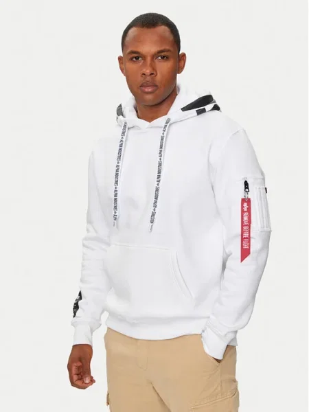 Alpha Industries Mikina Regular Fit biela