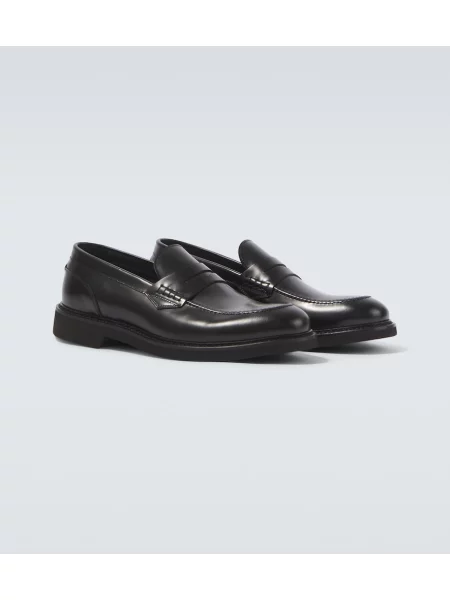 Pantofi loafer Canali din piele negru