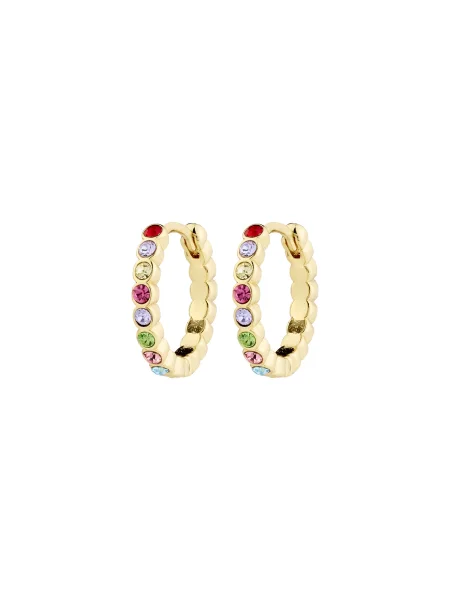 Pilgrim Uhani Kleopratra zlata / jabolko / rosé / rubin rdeča