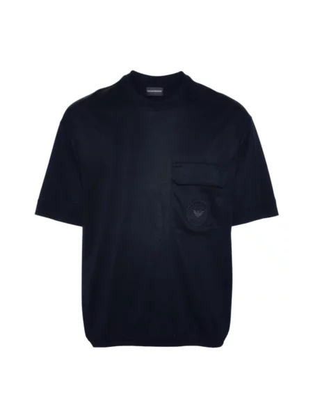 Koszulka Emporio Armani z krótkim rękawem niebieska