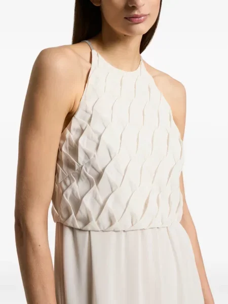 Rochie maxi Peserico plisată de costum gri