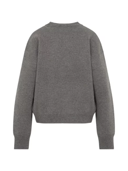 Pulover Studio Nicholson cu decolteu rotund gri