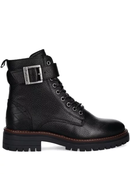 Botine Barbour cu șireturi din dantelă negru
