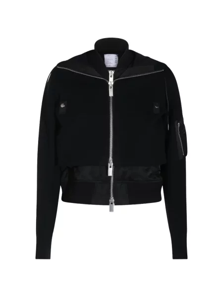Geacă Sacai cu glugă negru
