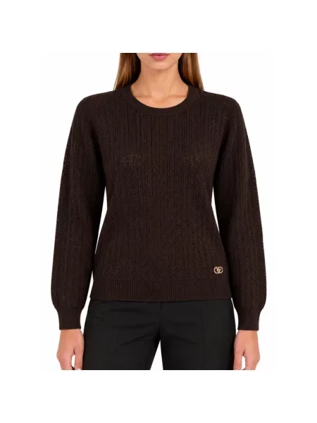 Dzianinowy sweter Yes Zee brązowy