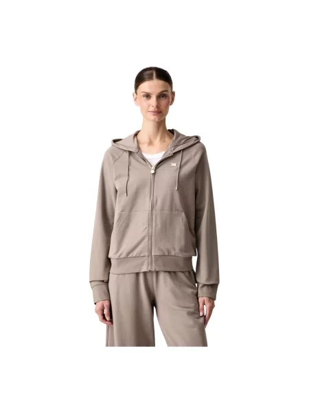Bluza z kapturem Emporio Armani Ea7 brązowa