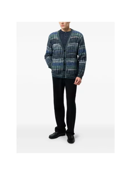 Kardigan Missoni w kratę niebieski