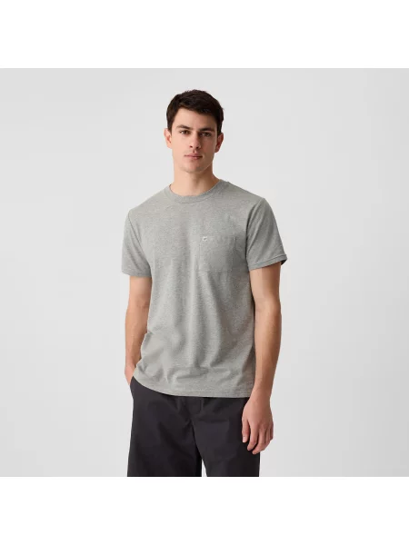 T-shirt GAP Logo Pocket Tee Grey Heather L szara