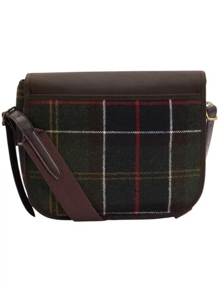 Geanta crossbody Barbour de lână în carouri clasică maro