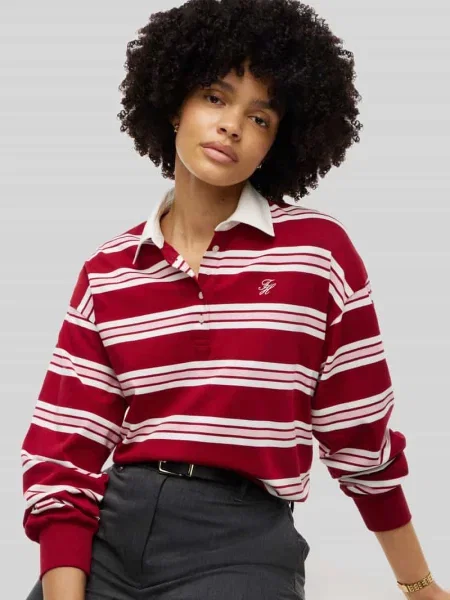 Bluzka z długim rękawem z czystej bawełny Tommy Hilfiger
