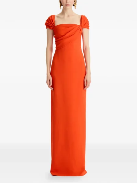 Rochie Oscar De La Renta drapată portocaliu