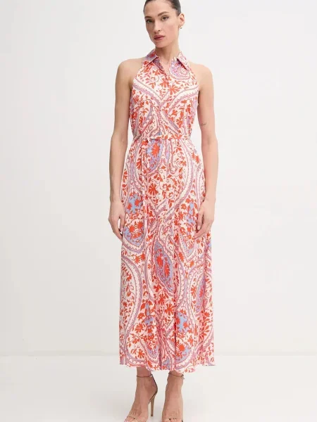 Marc Aurel rochie maxi evazată portocaliu