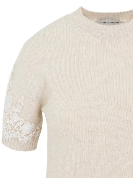 Scurt tricou Alberta Ferretti din dantelă