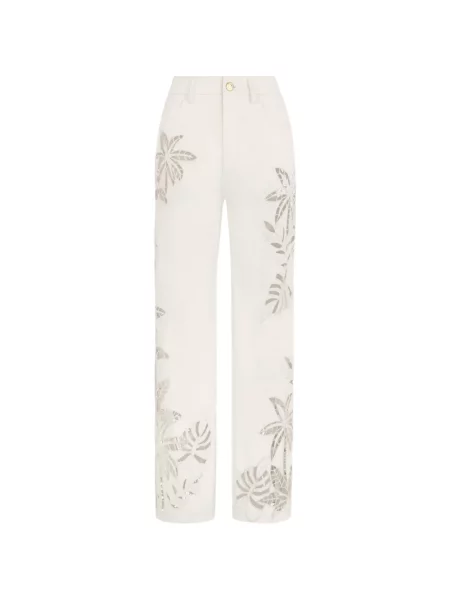 Pantaloni Oscar De La Renta alb