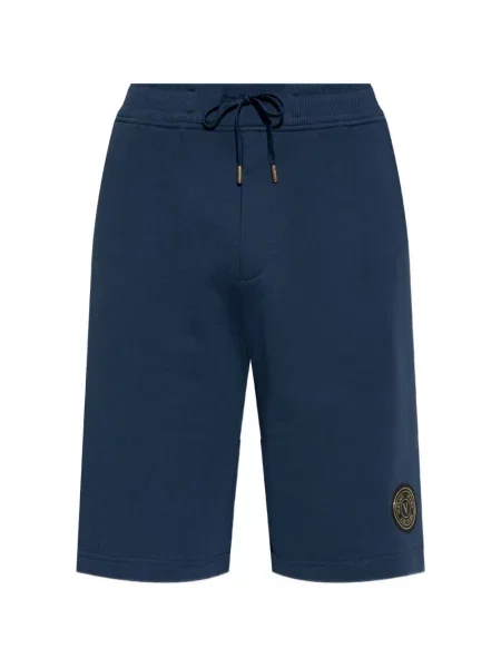 Džínové šortky Versace Jeans Couture s autogramem se stahovací šňůrkou modré