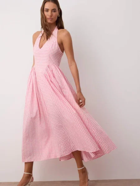 Trendyol Rochie de vară roz alb