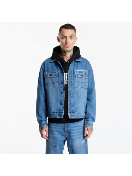 Jachetă L/AB c/o Off-White™ Trucker Denim Jacket Steel Indigo L alb