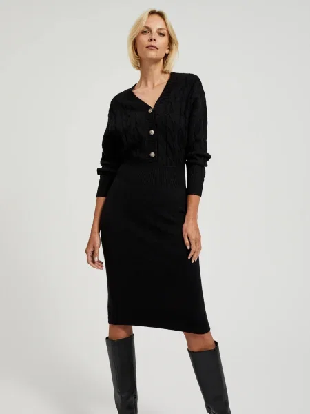 Rochie Moodo tricotate de costum negru