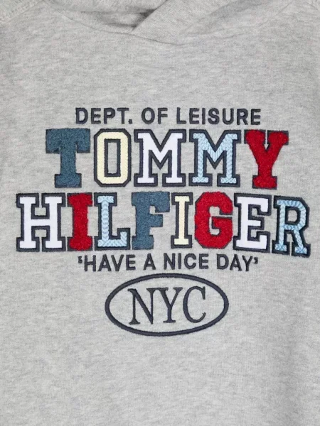 Bluza z kapturem dziecięca Tommy Hilfiger szara