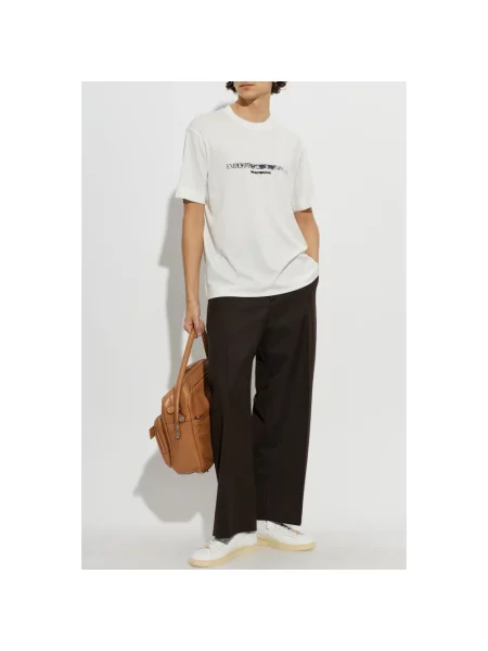 Koszulka Emporio Armani z logo biała
