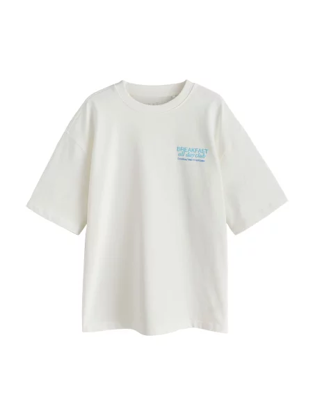Next Tricou Bagel ecru / albastru deschis / maro deschis negru