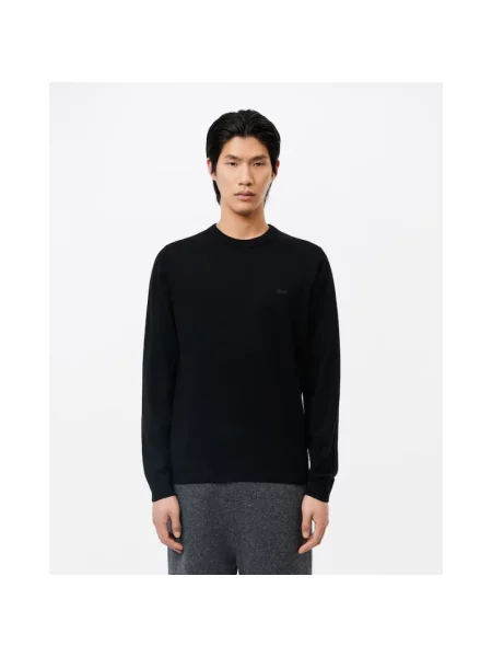 Sweter Lacoste z wełny merino czarny