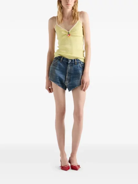Bouclé top Prada galben