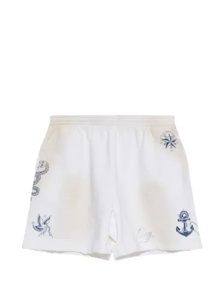 Pantaloni scurți Balenciaga cu imagine alb