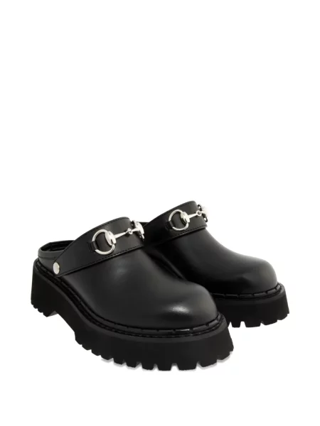 Papuci tip mules Gucci cu platformă negru