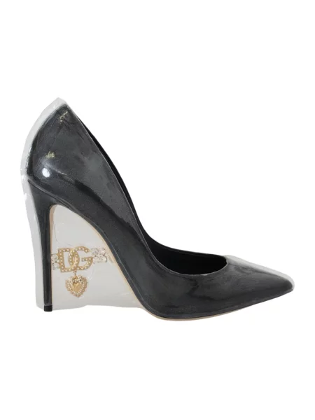 Czółenka Dolce And Gabbana z logo czarna