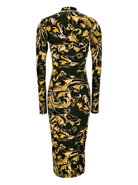 Костюм дънкова рокля Versace Jeans Couture с принт до коляното черно