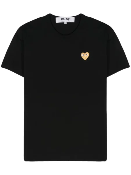 Tricou Comme Des Garcons Play cu motiv cu inimi negru