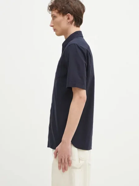 Fred Perry koszula regular z kołnierzykiem button-down granatowy
