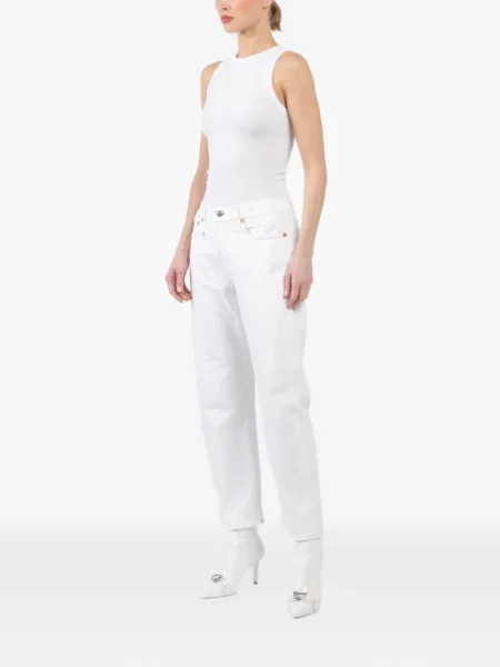 Blugi conici R13 alb