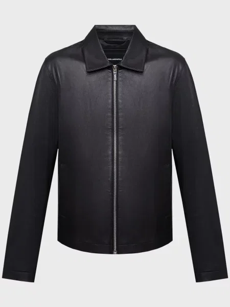 Шкіряна куртка Karl Lagerfeld чорна
