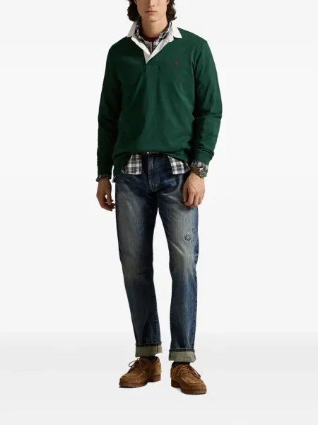 Μικρός κασκέτο Polo Ralph Lauren με χαμηλή μέση υφαίνω διαγωνίως πράσινο