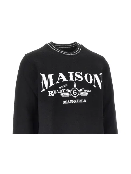 Sweter Mm6 Maison Margiela wełniany czarny