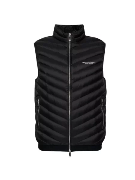 Kamizelka puchowa Armani Exchange bez rękawów czarna