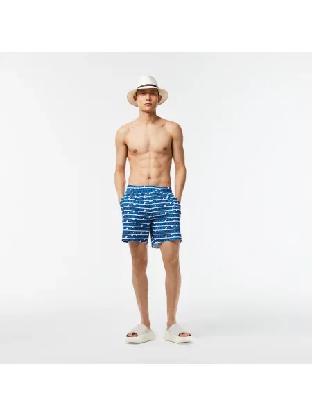 Lacoste Szorty Kąpielowe Active Z Nadrukiem niebieskie